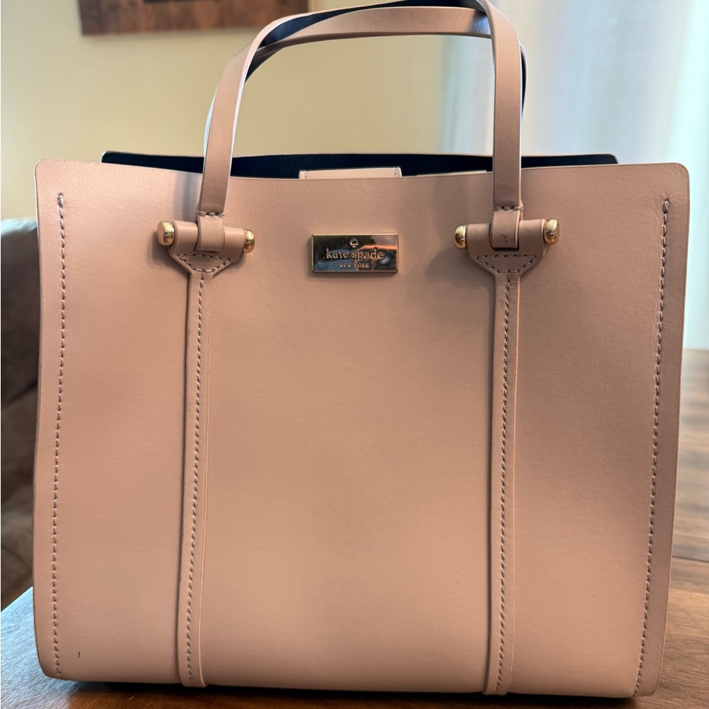 kate spade Pale Pink Shoulder Bag with Navy Trim